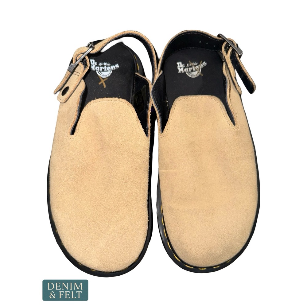 NEW Dr. Martens Zebzag Suede Slingback Platform Mules Tan Clogs Women's 7‎ - Picture 8 of 16